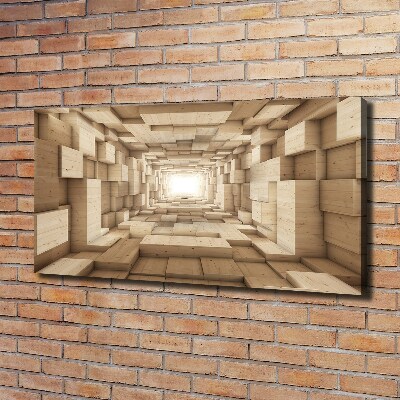 Quadro su tela Tunnel di legno