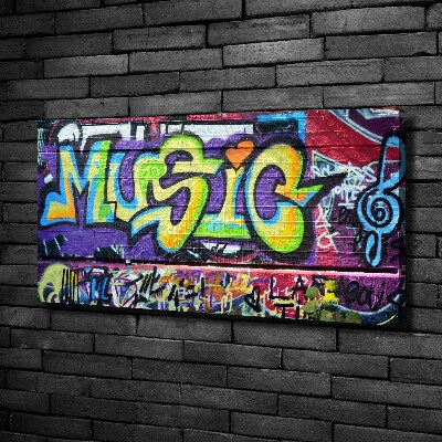 Foto quadro su tela Graffiti sul muro