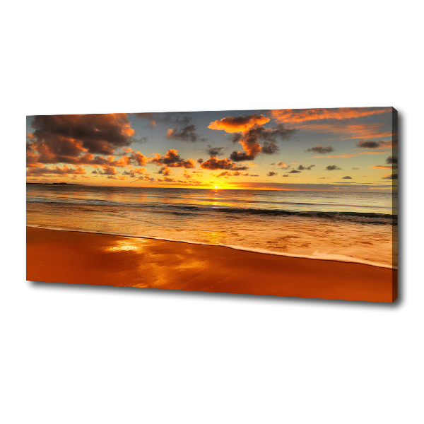 Quadro su tela Spiaggia al tramonto