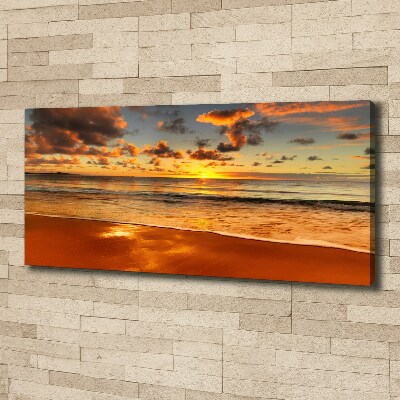Quadro su tela Spiaggia al tramonto