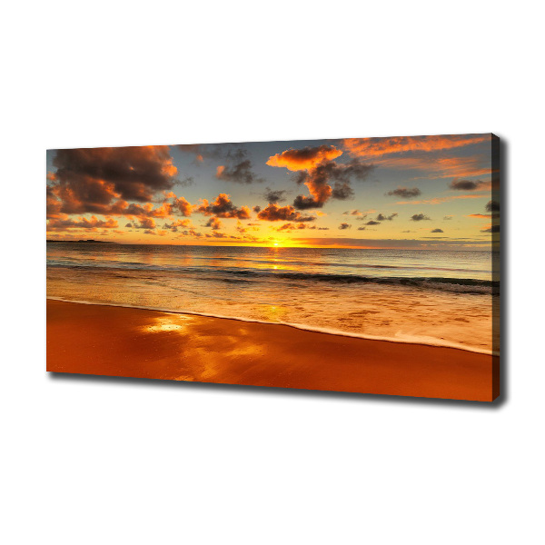 Quadro su tela Spiaggia al tramonto