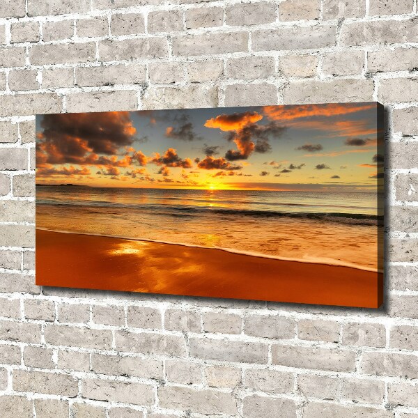 Quadro su tela Spiaggia al tramonto