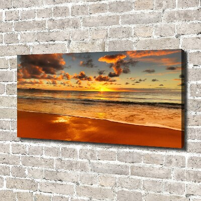 Quadro su tela Spiaggia al tramonto