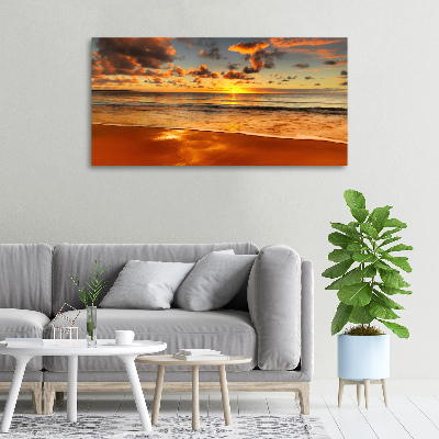 Quadro su tela Spiaggia al tramonto