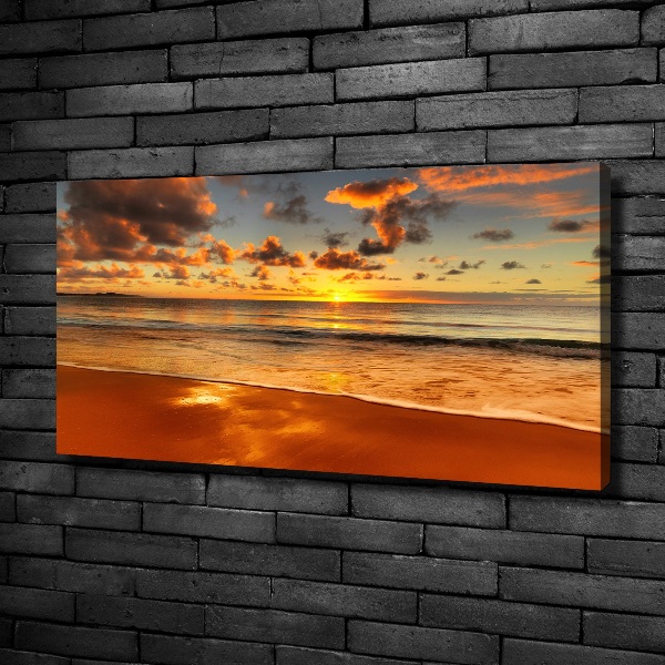 Quadro su tela Spiaggia al tramonto
