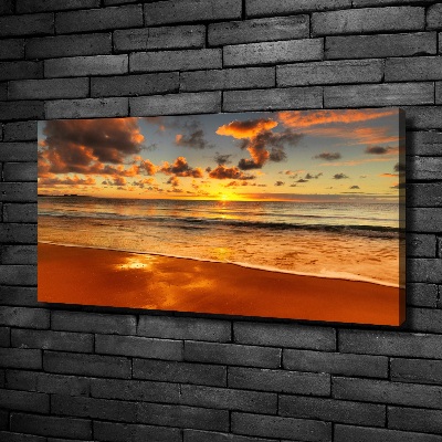 Quadro su tela Spiaggia al tramonto