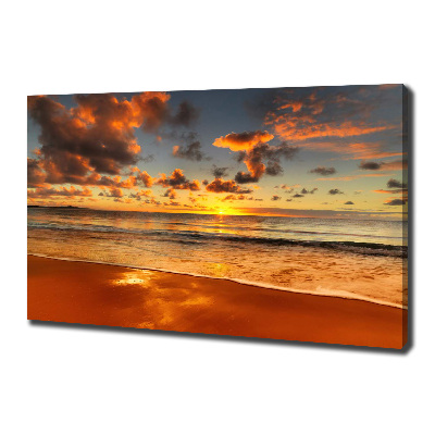 Quadro su tela Spiaggia al tramonto