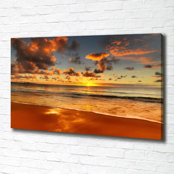 Quadro su tela Spiaggia al tramonto
