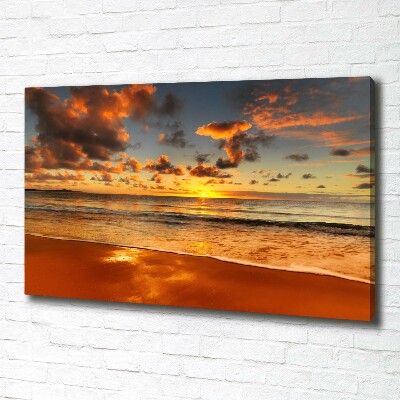 Quadro su tela Spiaggia al tramonto