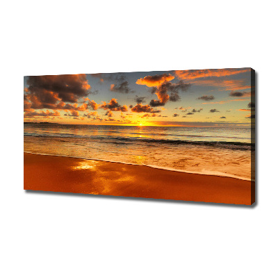 Quadro su tela Spiaggia al tramonto