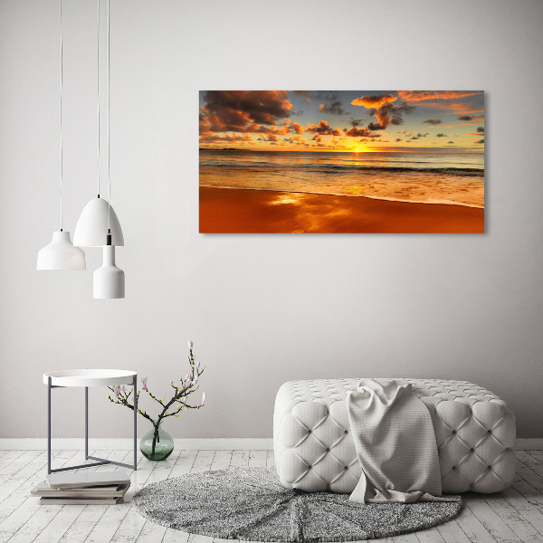 Quadro su tela Spiaggia al tramonto