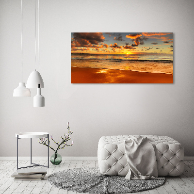 Quadro su tela Spiaggia al tramonto
