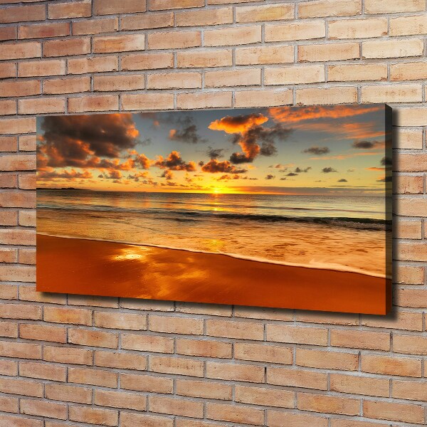 Quadro su tela Spiaggia al tramonto