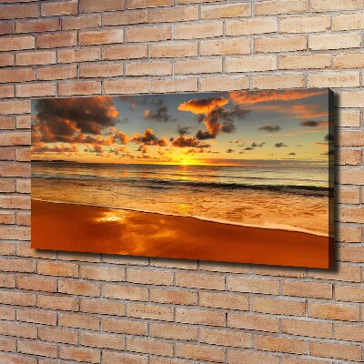 Quadro su tela Spiaggia al tramonto