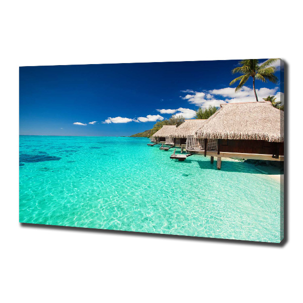 Foto quadro su tela Bungalow sull'acqua