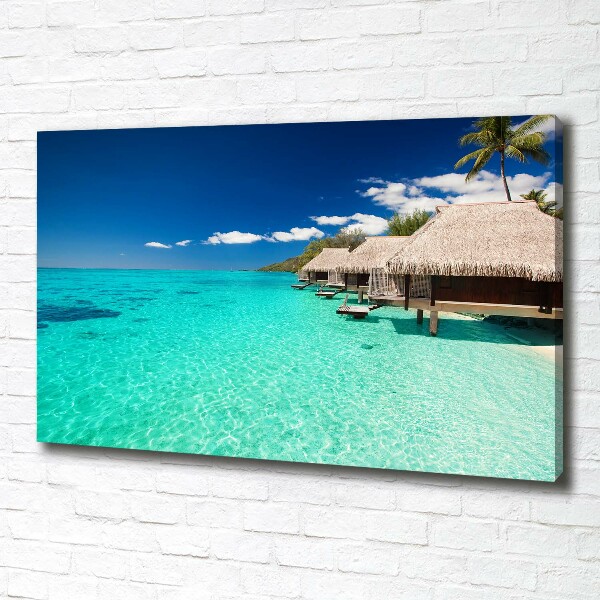 Foto quadro su tela Bungalow sull'acqua