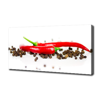 Foto quadro su tela Peperoncino e pepe