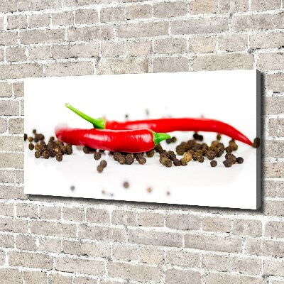 Foto quadro su tela Peperoncino e pepe