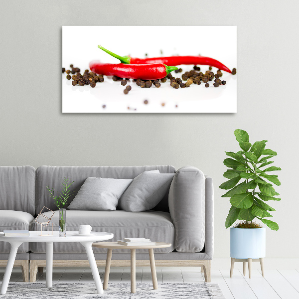 Foto quadro su tela Peperoncino e pepe