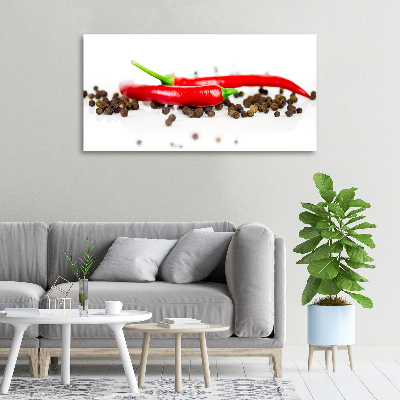 Foto quadro su tela Peperoncino e pepe