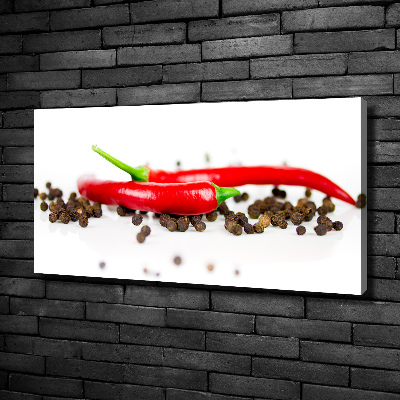Foto quadro su tela Peperoncino e pepe