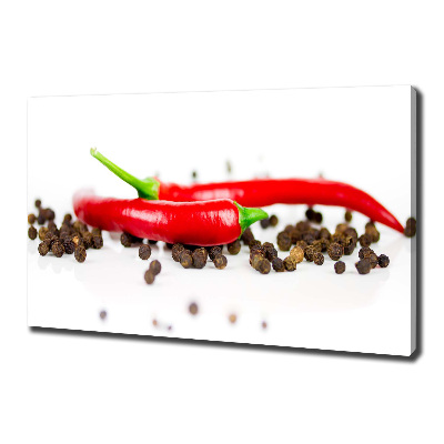 Foto quadro su tela Peperoncino e pepe