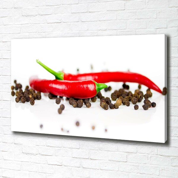 Foto quadro su tela Peperoncino e pepe