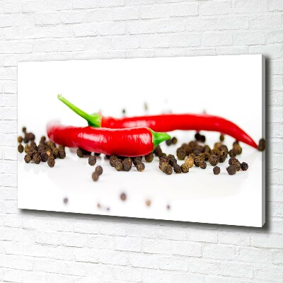 Foto quadro su tela Peperoncino e pepe
