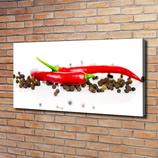 Foto quadro su tela Peperoncino e pepe