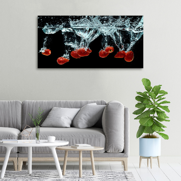 Quadro su tela Fragole sott'acqua