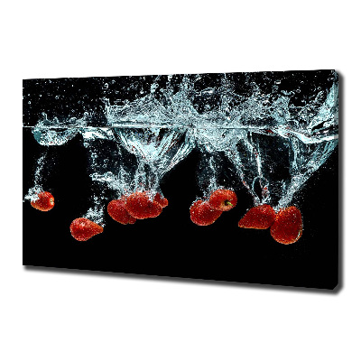 Quadro su tela Fragole sott'acqua