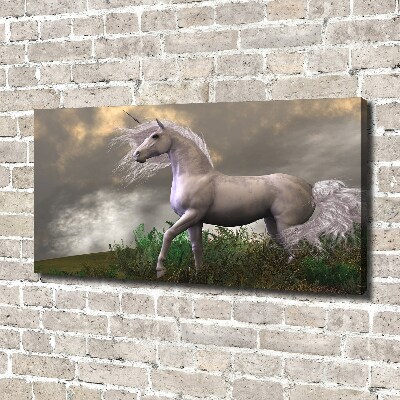 Quadro su tela Unicorno grigio