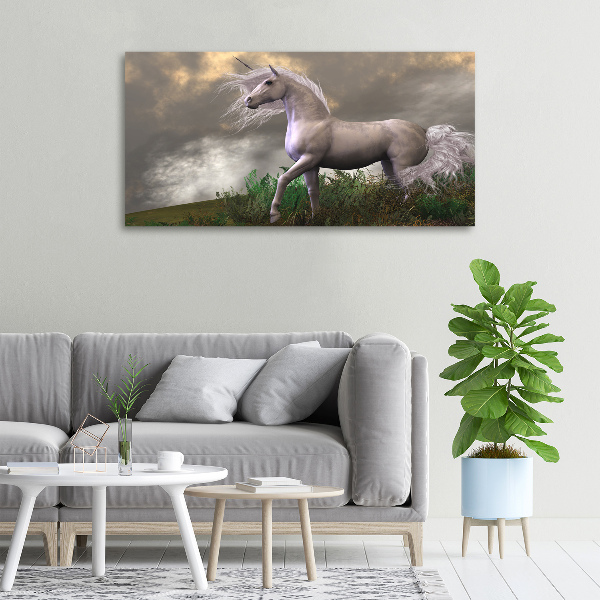 Quadro su tela Unicorno grigio