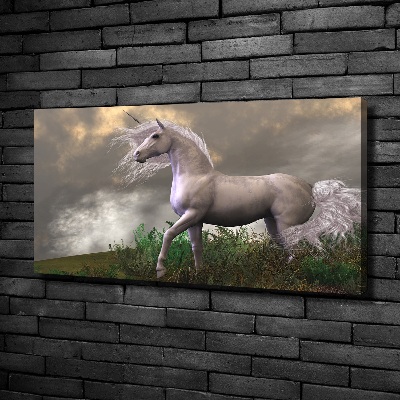 Quadro su tela Unicorno grigio
