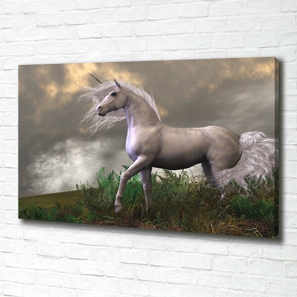 Quadro su tela Unicorno grigio