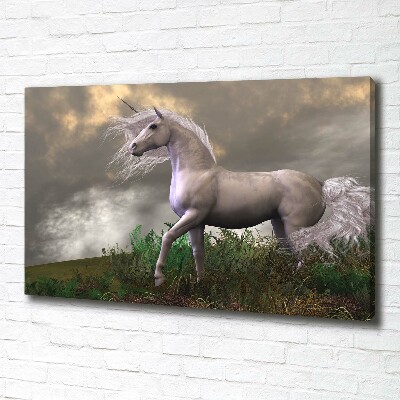 Quadro su tela Unicorno grigio