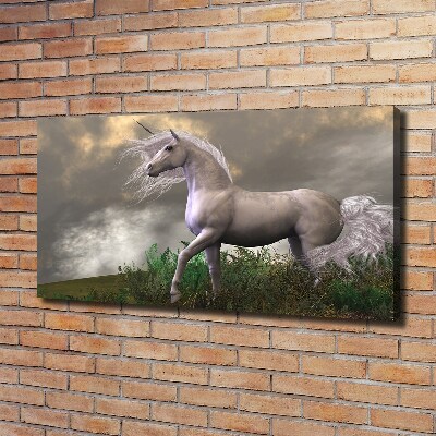 Quadro su tela Unicorno grigio