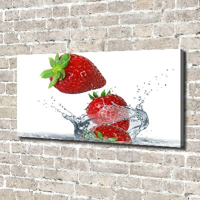 Quadro su tela Fragole e acqua