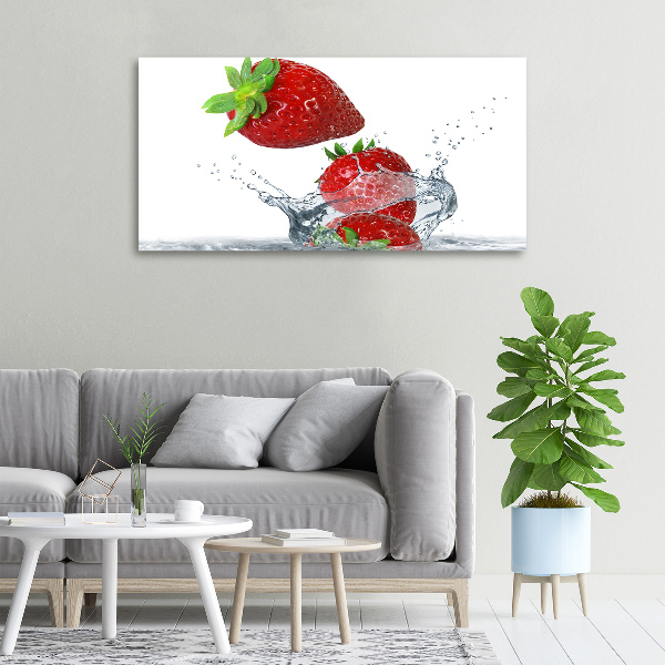 Quadro su tela Fragole e acqua