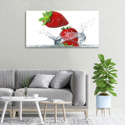 Quadro su tela Fragole e acqua