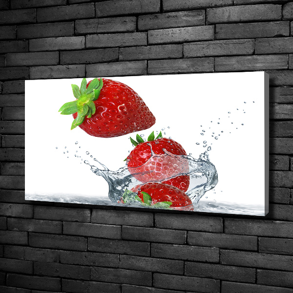 Quadro su tela Fragole e acqua