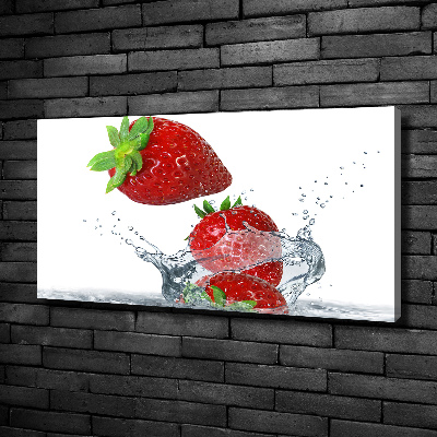 Quadro su tela Fragole e acqua