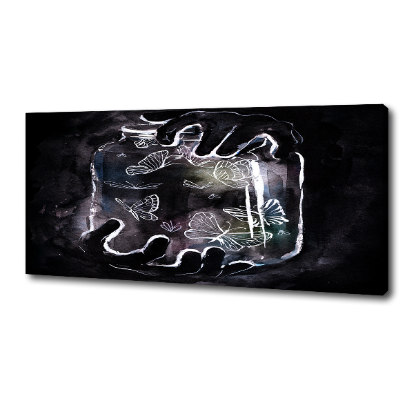 Foto quadro su tela Farfalle in un barattolo