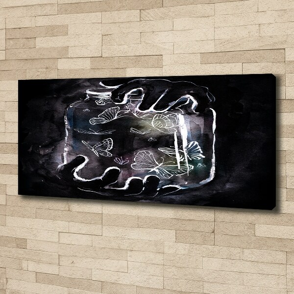 Foto quadro su tela Farfalle in un barattolo