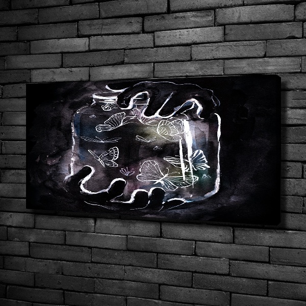 Foto quadro su tela Farfalle in un barattolo
