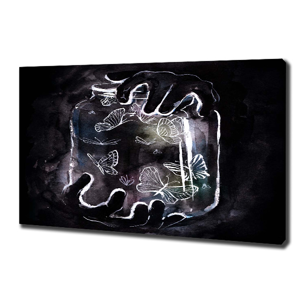 Foto quadro su tela Farfalle in un barattolo