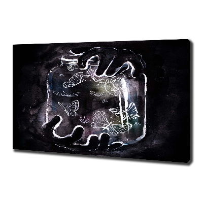 Foto quadro su tela Farfalle in un barattolo