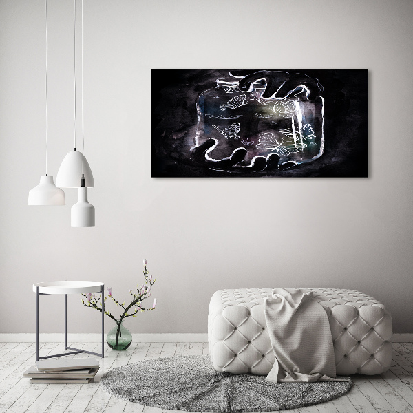 Foto quadro su tela Farfalle in un barattolo