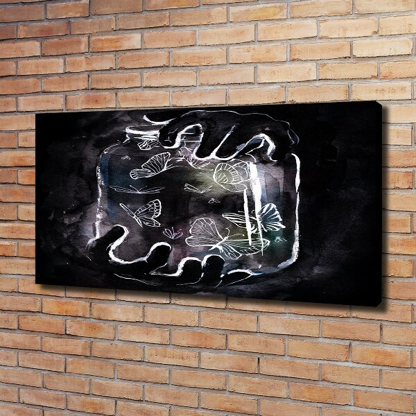 Foto quadro su tela Farfalle in un barattolo