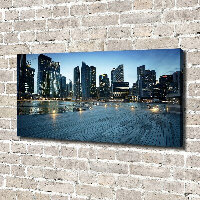 Quadro stampa su tela Singapore di notte